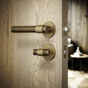 Chester Aged Bronze Hammered Bathroom WC Handle & Round Thumbturn Set