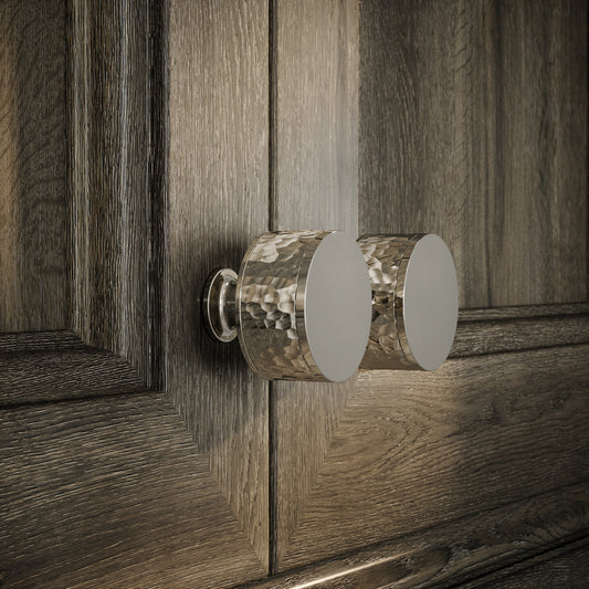 Chester Polished Nickel Hammered Cabinet Door Knob