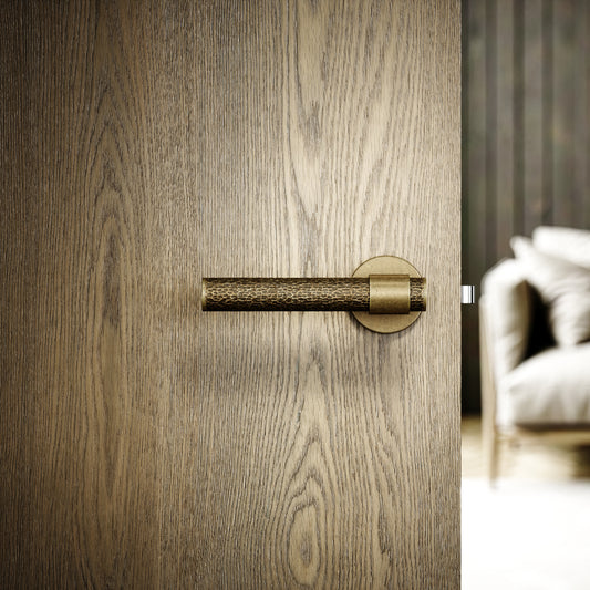 Chester Aged Bronze Hammered Lever Door Handles