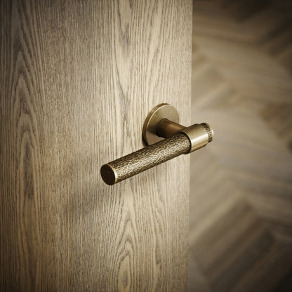 Chester Aged Bronze Hammered Lever Door Handles