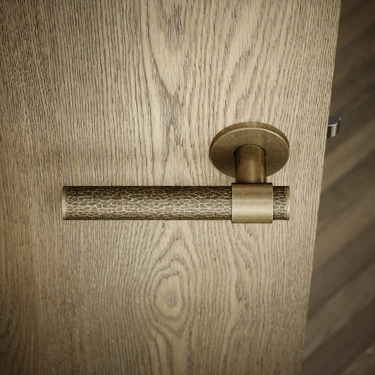 Chester Aged Bronze Hammered Lever Door Handles