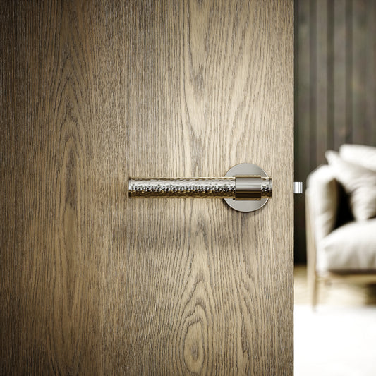 Chester Polished Nickel Hammered Lever Door Handles