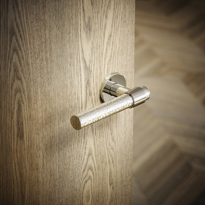 Chester Polished Nickel Hammered Lever Door Handles
