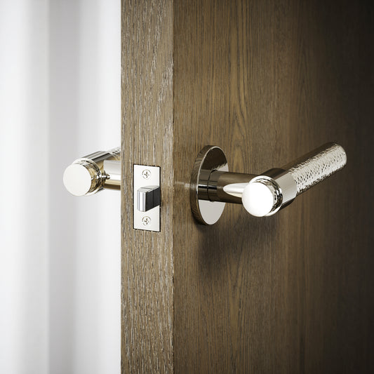 Chester Polished Nickel Hammered Lever Door Handles