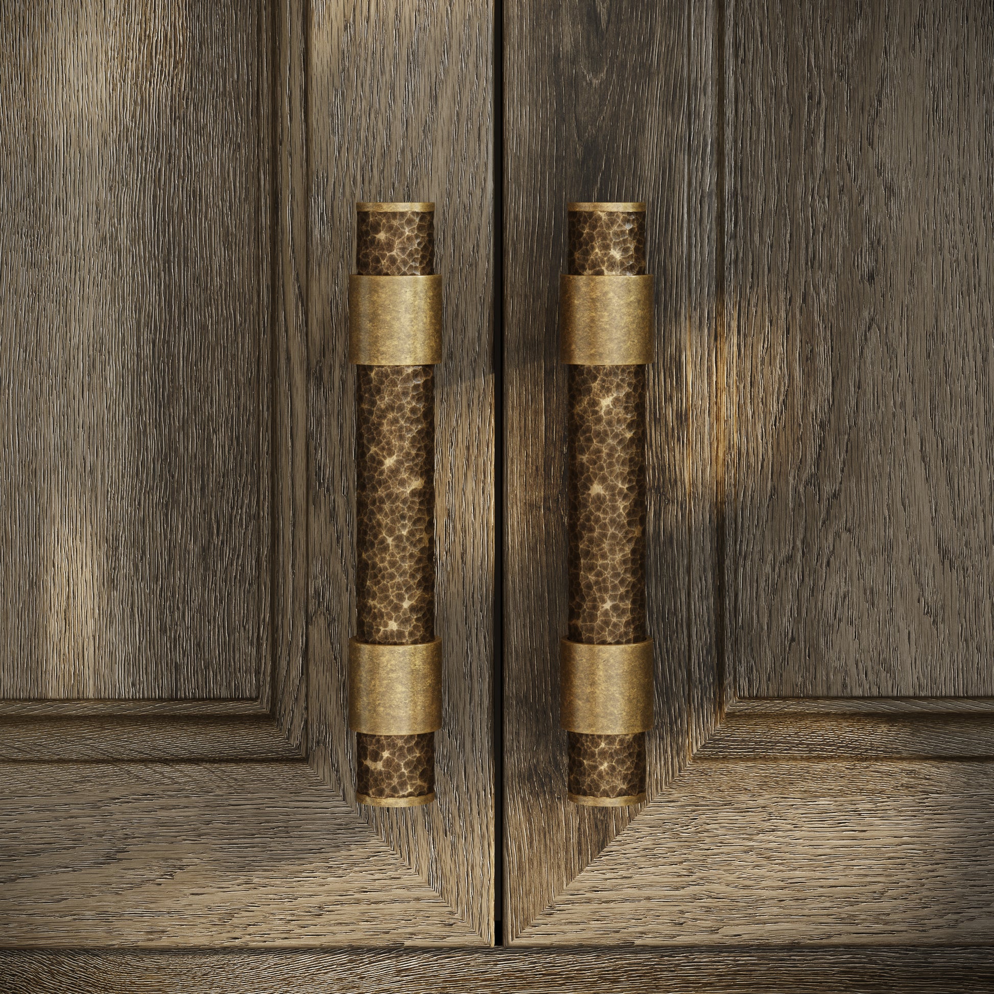 Chester Aged Bronze Hammered Pull Bar Handle 150mm
