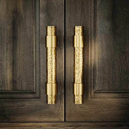 Chester Brushed Gold Hammered Pull Bar Handle 150mm