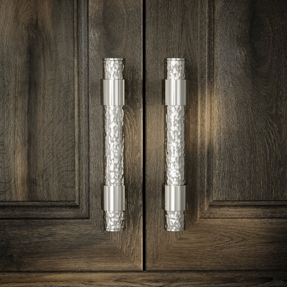 Chester Polished Nickel Hammered Pull Bar Handle 150mm
