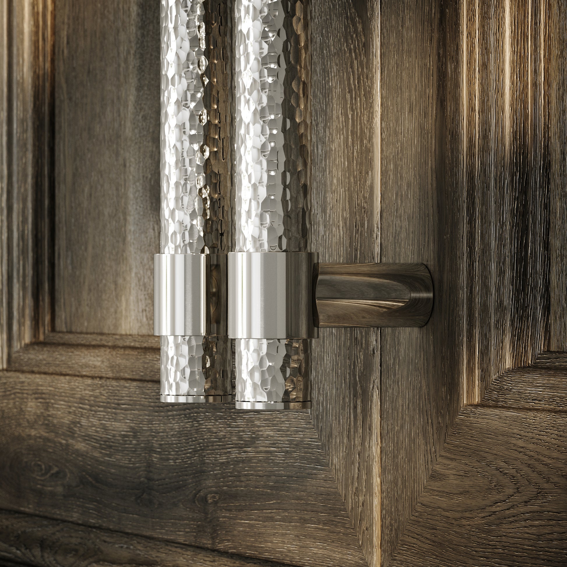 Chester Polished Nickel Hammered Pull Bar Handle 150mm