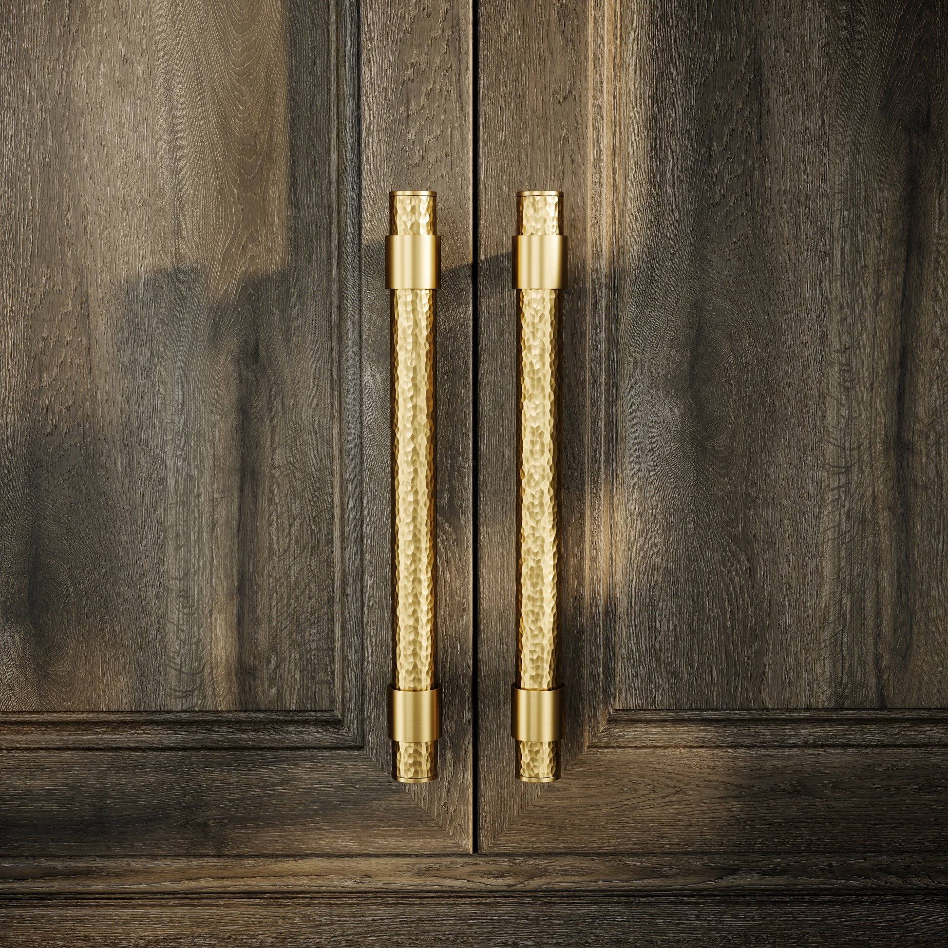 Chester Brushed Gold Hammered Pull Bar Handle 250mm