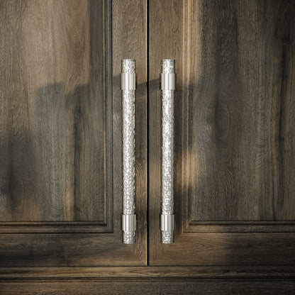 Chester Polished Nickel Hammered Pull Bar Handle 250mm