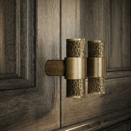 Chester Aged Bronze Hammered T-Bar Cabinet Door Handle