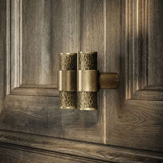 Chester Aged Bronze Hammered T-Bar Cabinet Door Handle
