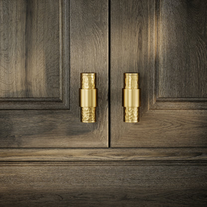 Chester Brushed Gold Hammered T-Bar Cabinet Door Handle
