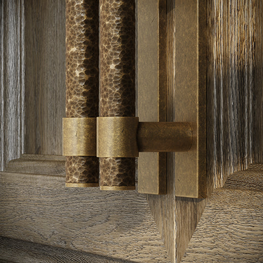 Chester Plate Aged Bronze Hammered Pull Bar Handle 250mm