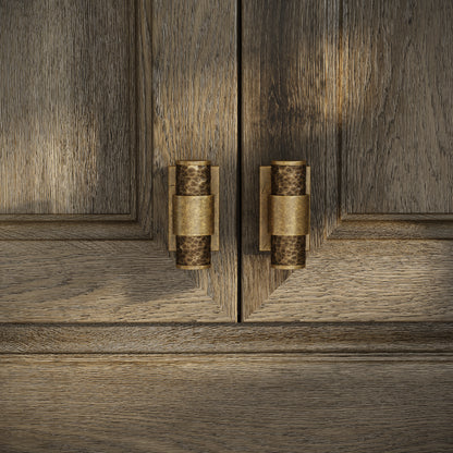 Chester Plate Aged Bronze Hammered T-Bar Cabinet Door Handle