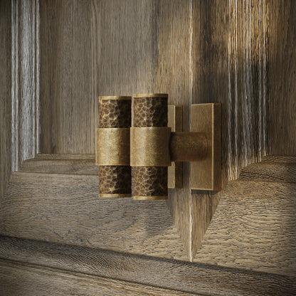 Chester Plate Aged Bronze Hammered T-Bar Cabinet Door Handle