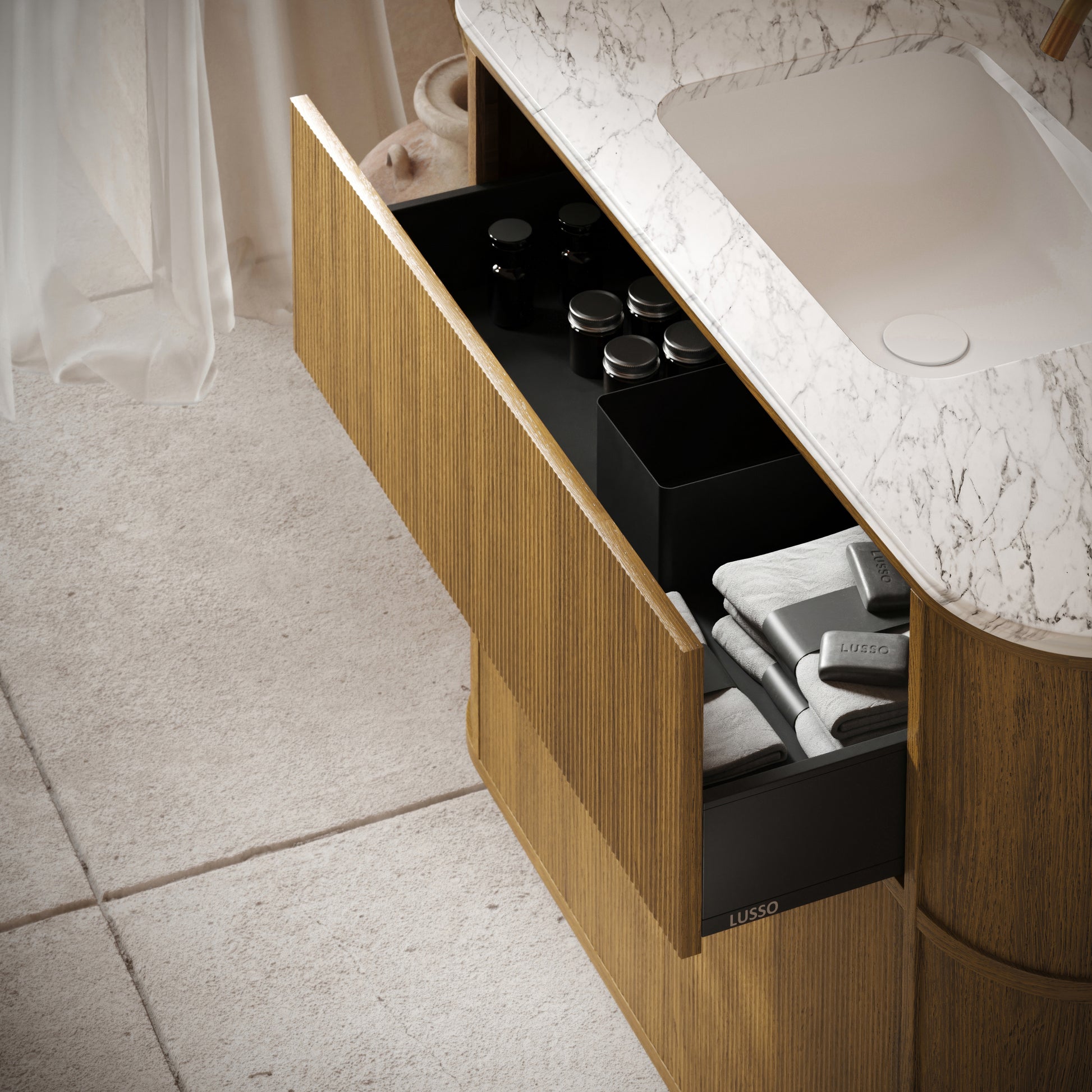 Cheval Honey Oak Floorstanding Vanity Unit with Basin 1200mm