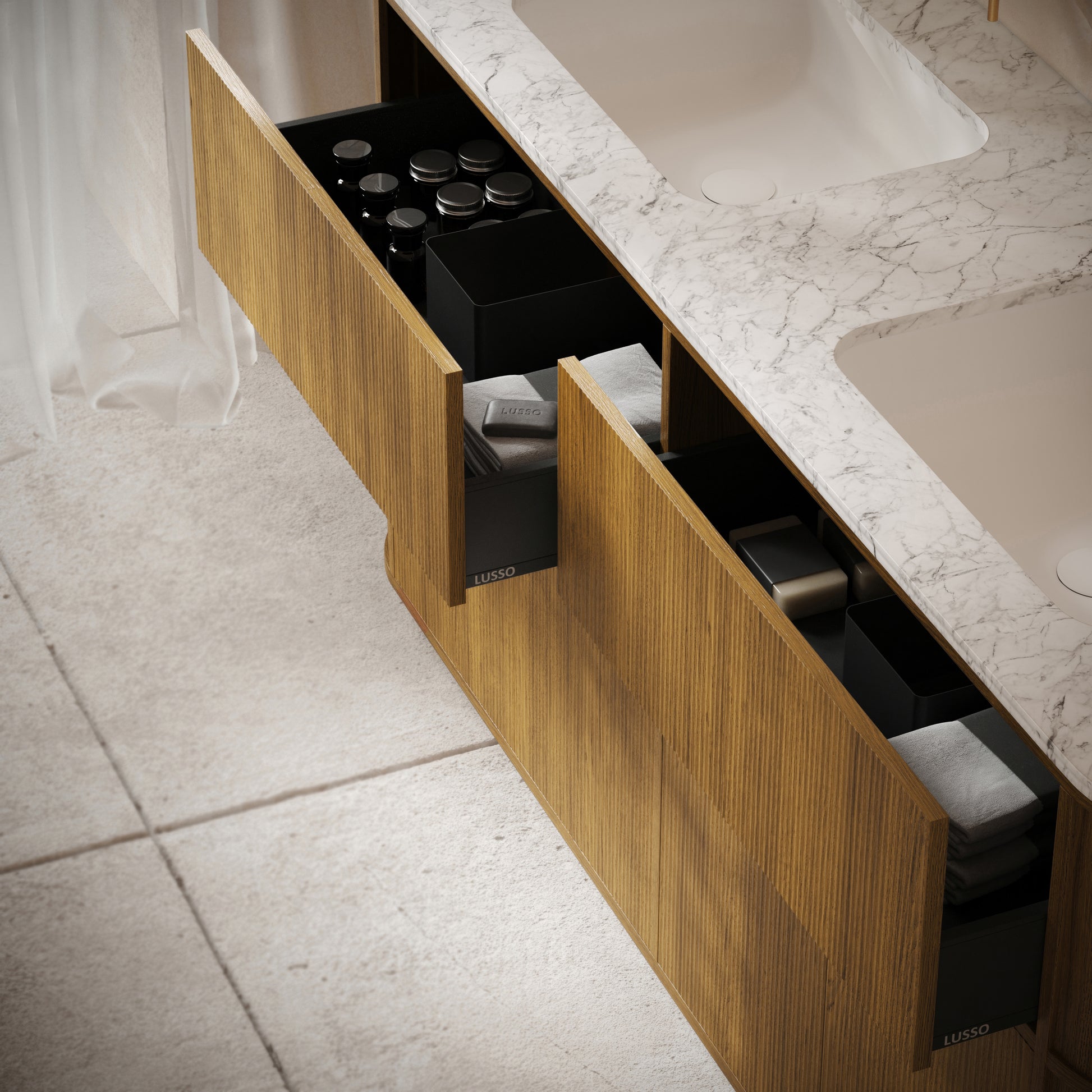 Cheval Honey Oak Freestanding Vanity Unit With Basin 1800mm