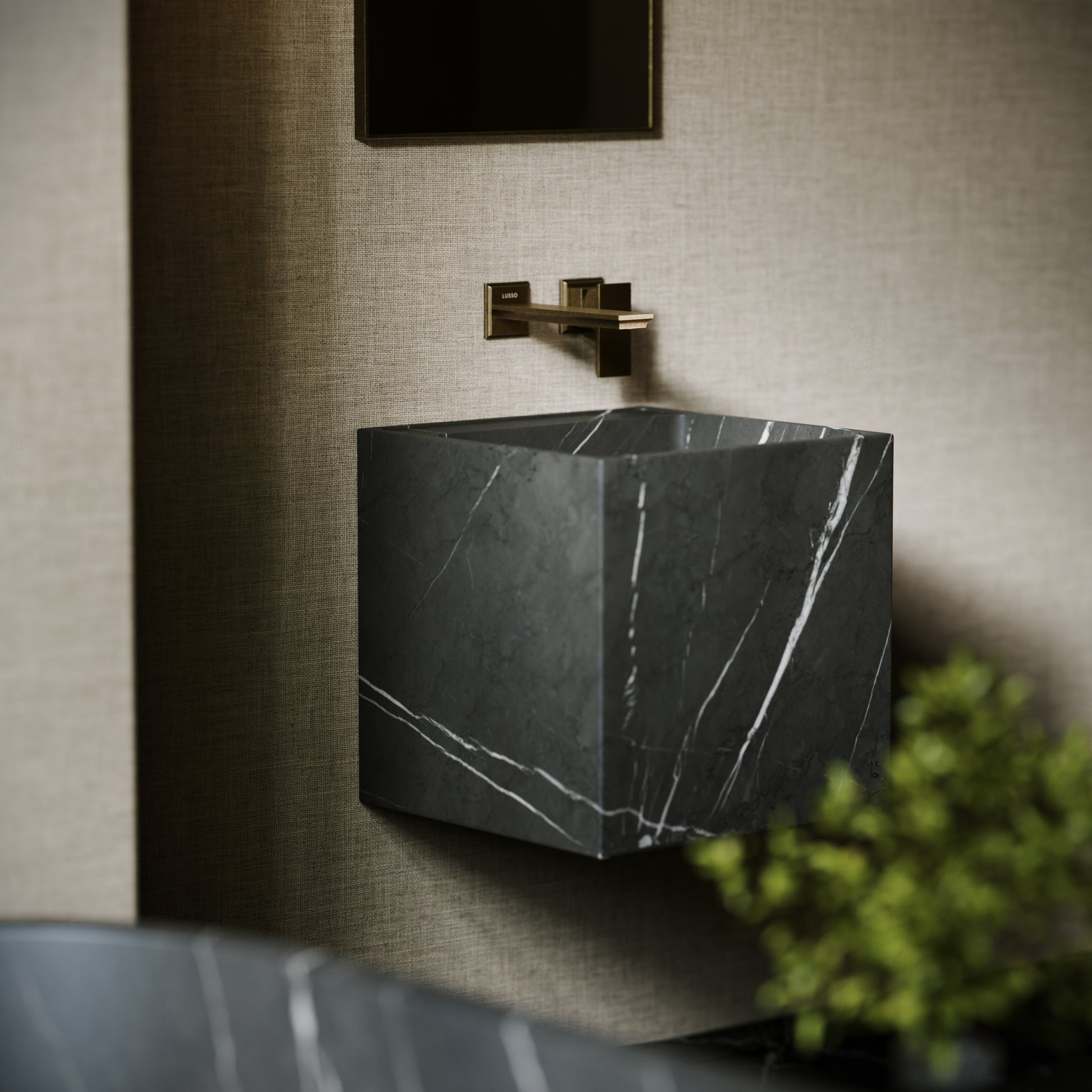 Cino Pietra Grey Marble Wall Hung Basin 400mm