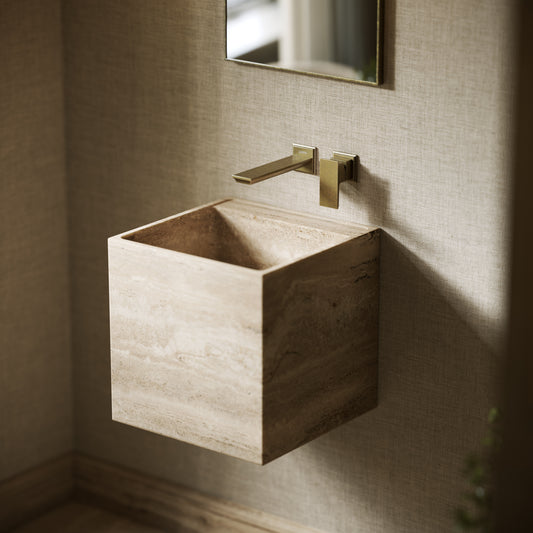 Cino Travertine Stone Wall Hung Basin 400mm