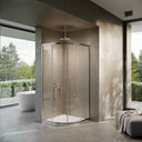 Cloud Quadrant Brushed Stainless Shower Enclosure 900mm