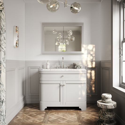Connaught Matte Stone Carrara Marble Floorstanding Vanity Unit 1000mm