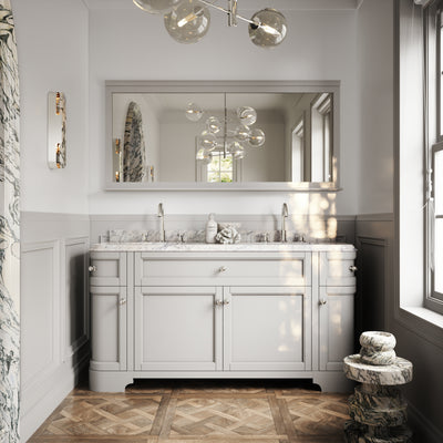 Connaught Matte Stone Carrara Marble Floorstanding Vanity Unit 1600mm