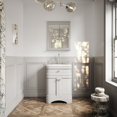 Connaught Matte Stone Carrara Marble Floorstanding Vanity Unit 600mm