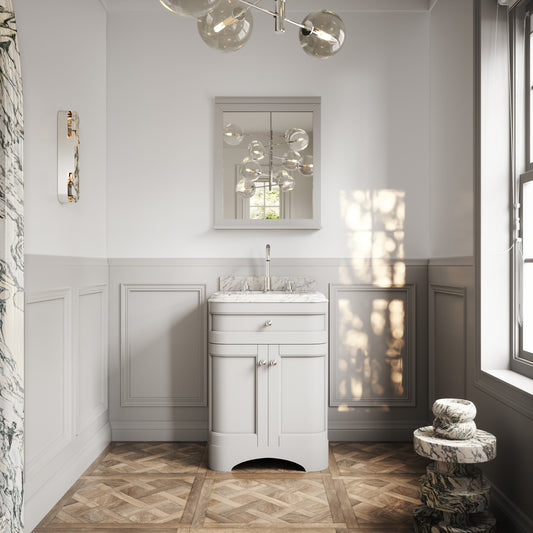 Connaught Matte Stone Carrara Marble Floorstanding Vanity Unit 600mm