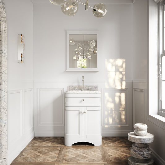 Connaught Carrara Marble Floorstanding Vanity Unit (Primed White) 600mm