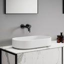 Curvato White Countertop Stone Basin 600mm