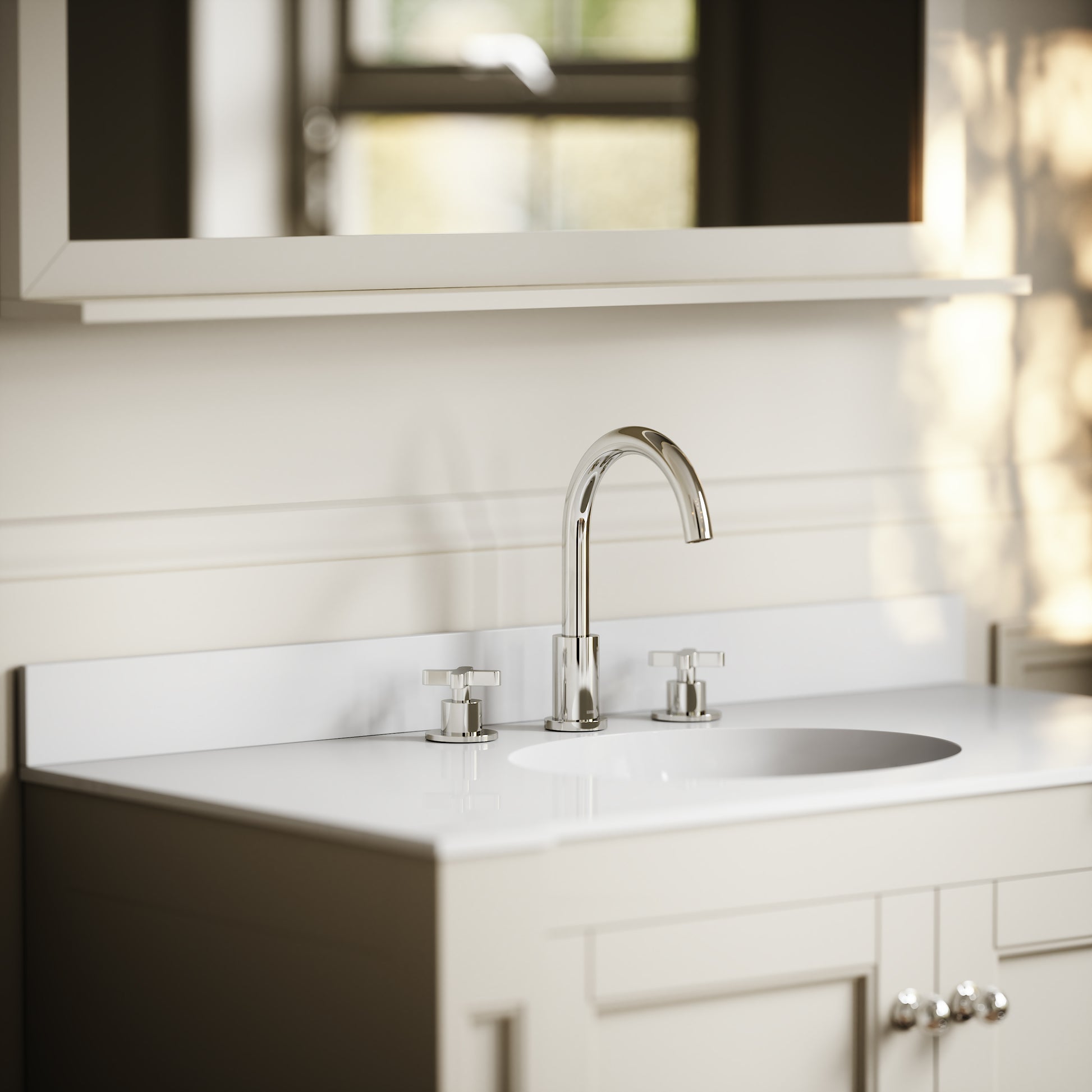 Eaton Polished White Upstand 1000mm