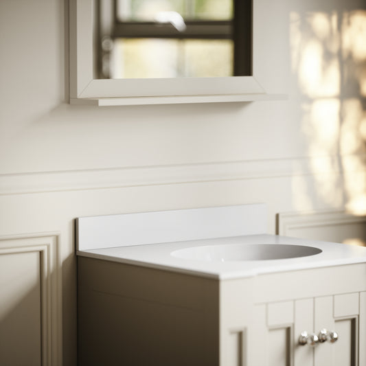 Eaton Polished White Upstand 600mm