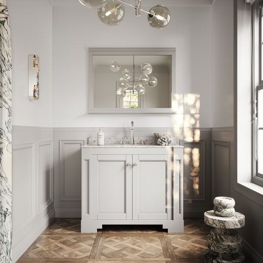Eaton Matte Stone Carrara Marble Floorstanding Vanity Unit 1000mm