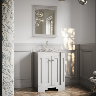 Eaton Matte Stone Carrara Marble Floorstanding Vanity Unit 600mm