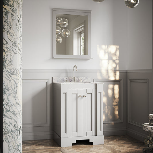 Eaton Matte Stone Carrara Marble Floorstanding Vanity Unit 600mm