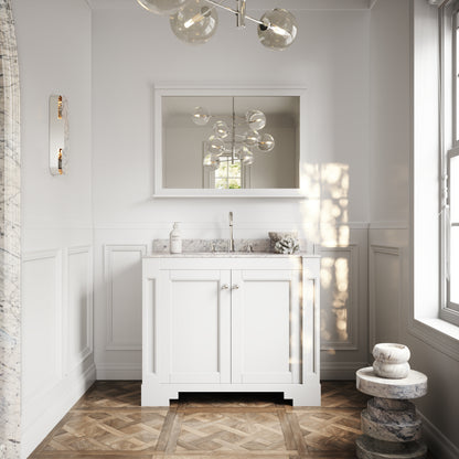 Eaton Matte White Carrara Marble Floorstanding Vanity Unit 1000mm