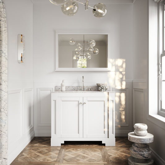 Eaton Carrara Marble Floorstanding Vanity Unit (Primed White) 1000mm