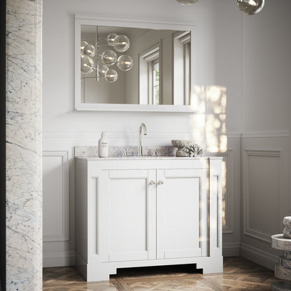 Eaton Matte White Carrara Marble Floorstanding Vanity Unit 1000mm