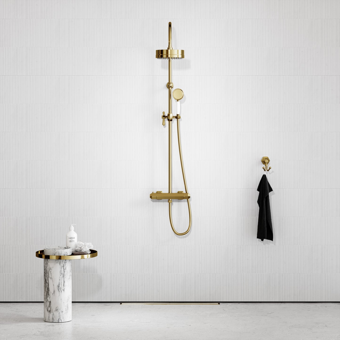 Eton Polished Brass 2-way Thermostatic Shower System