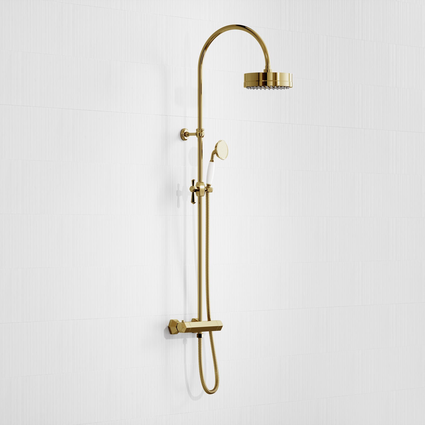 Eton Polished Brass 2-way Thermostatic Shower System