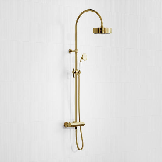 Eton Polished Brass 2-way Thermostatic Shower System