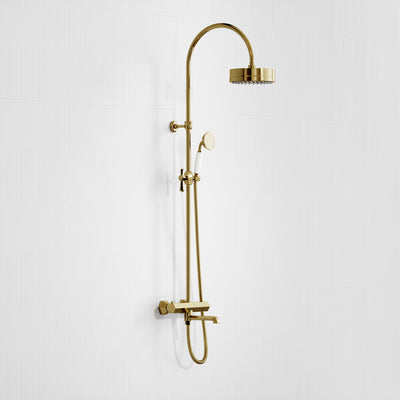 Eton Polished Brass 3-way Thermostatic Bath Shower System