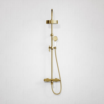 Eton Polished Brass 3-way Thermostatic Bath Shower System