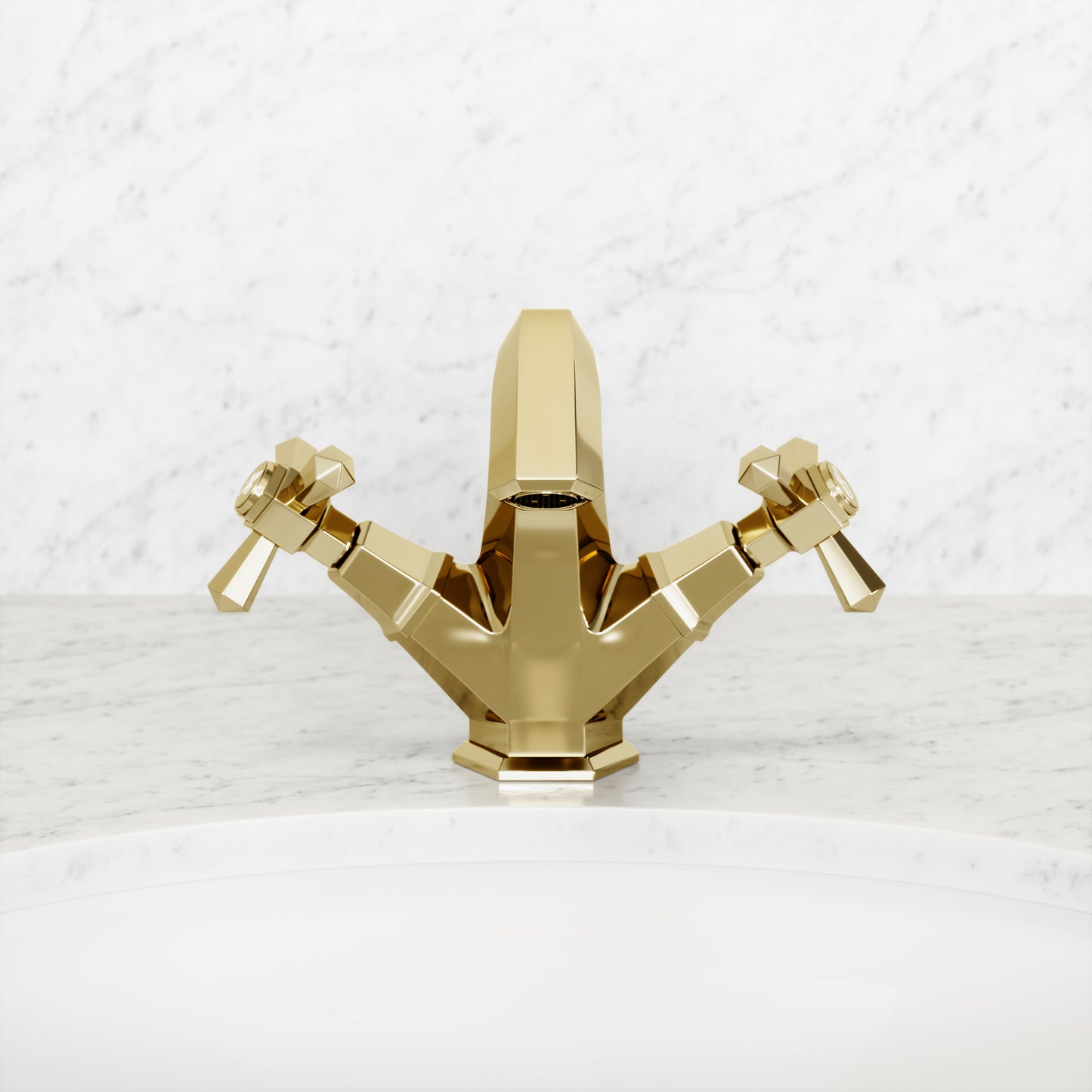 Eton Polished Brass Basin Mixer Tap