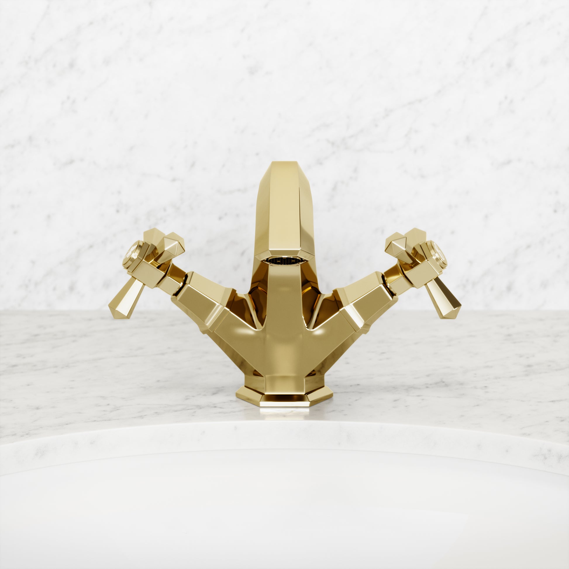 Eton Polished Brass Basin Mixer Tap