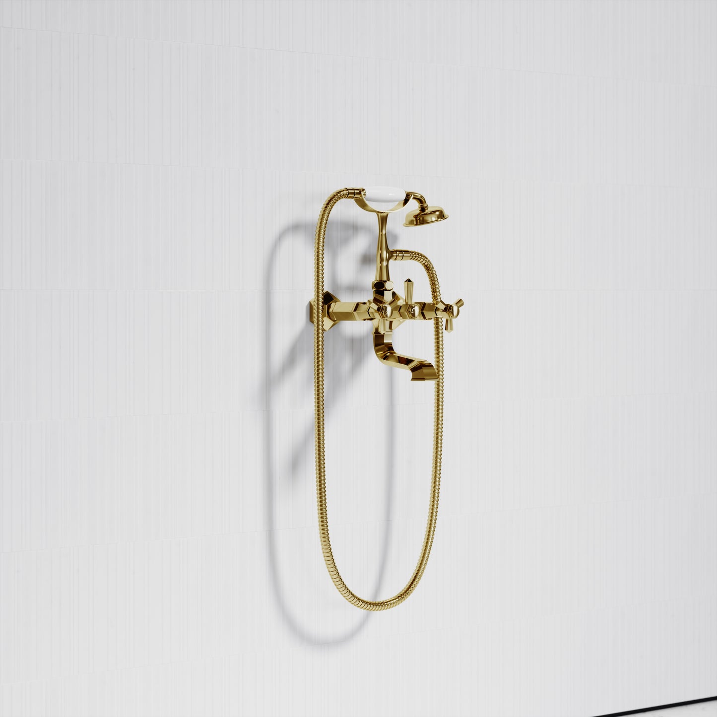 Eton Polished Brass Wall Mounted Bath Shower Tap