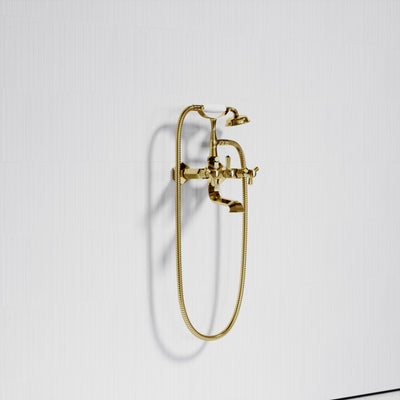 Eton Polished Brass Wall Mounted Bath Shower Tap