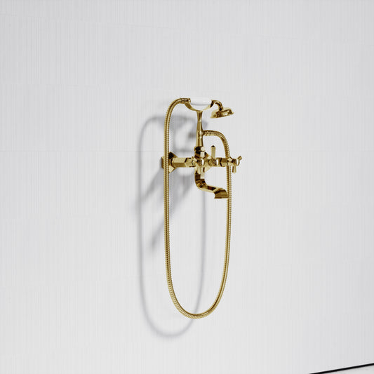 Eton Polished Brass Wall Mounted Bath Shower Tap