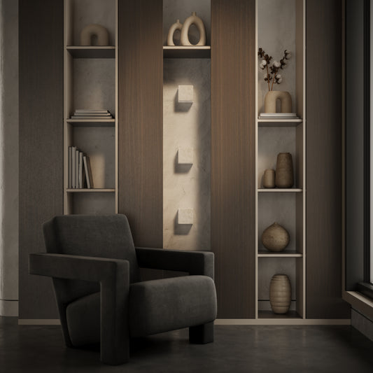 Fiamma Alabaster Wall Sconce Cube Light 100mm